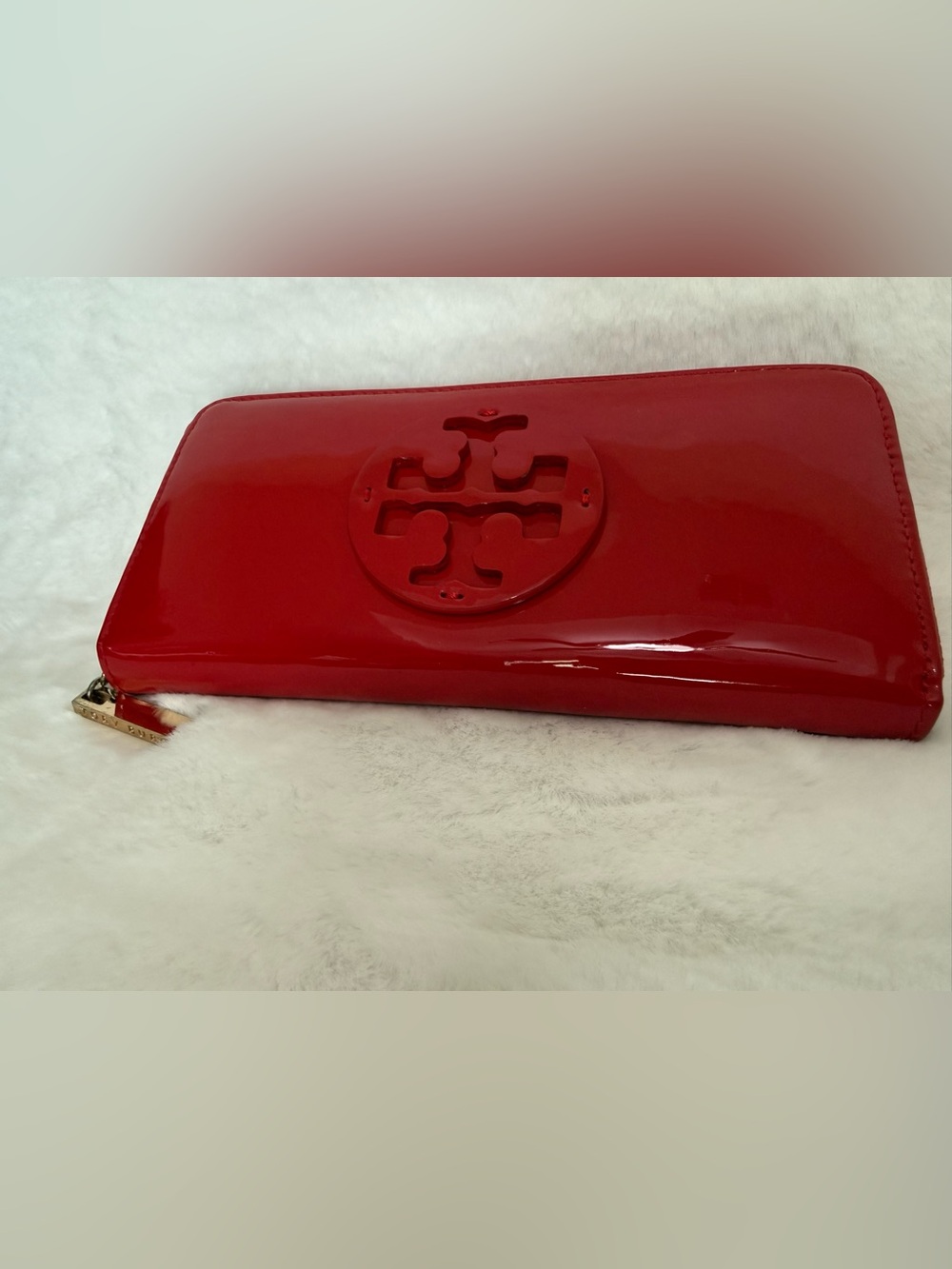 Tory Burch Miller Glossy Red Patent Wallet